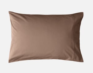 QE Home 310TC Bamboo Cotton Pillowcases in Mocha Whip (Set of 2), Brown, Queen