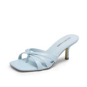 DREAM PAIRS Women   s Square Toe Heels with Crossover Straps