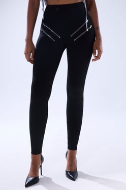 AKIRA Zip Me Up Seamless Legging | Black | Size XL