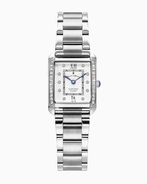 Emily 22x19mm Two-hands Silver-tone White dial with Stones Stainless steel swiss watch - 22 x 19 mm