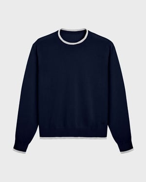 Vilebrequin - Men Merino Wool Cashmere Silk Crewneck Sweater - Pullover - Pierre - Blue - Size L