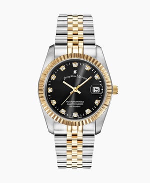 Inspiration Elegance 36MM Three-hands Date Two-tone Black dial Stainless steel swiss watch - 36 mm