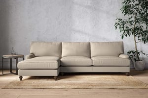 nkuku Marri Left Hand Chaise Sofa | Make To Order | Grand | Recycled Cotton Stone