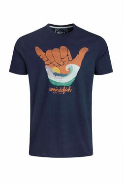 Weird Fish Hang Loose Eco Graphic T-Shirt Dark Blue Size 3XL