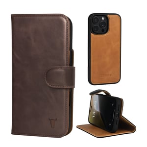 iPhone 16 Pro Leather Wallet Case (with Detachable Cover & MagSafe Compatible) - TORRO Signature / Dark Brown