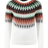 Weird Fish Cedar Metallic Fair Isle Jumper Off White Size 20