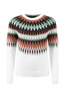 Weird Fish Cedar Metallic Fair Isle Jumper Off White Size 8