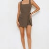 Power Hour Romper Brown