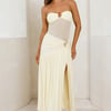 Win Instantly Strapless Mesh Maxi Dress Yellow