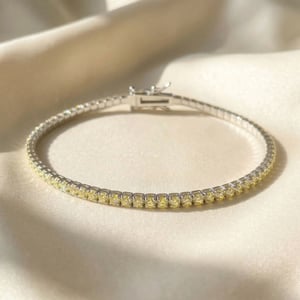 Citrine Gemstone Silver Tennis Bracelet