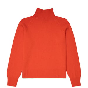 Sunspel Womens Lambswool Funnel Neck Jumper Magma