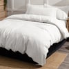 QE Home Signature Vintage Washed European Linen Duvet Cover in White, Queen