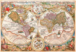 Rare Old World Map, 1594_R