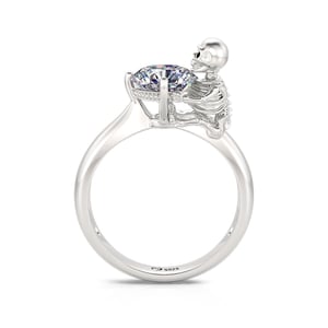 Jeulia Hug Me "The Dead Skeleton" Round Cut Sterling Silver Ring