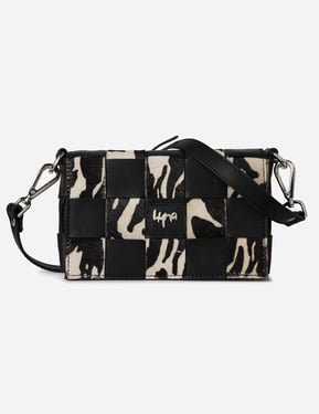 Hyna Tartan Mini Crossbody Bag (Black) - Black