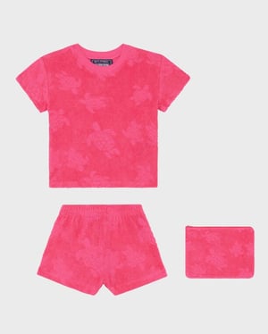 Vilebrequin - Baby Terry Set Embroidered Turtle - Baby Set - Baao - Pink - Size 12M