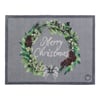 Christmas Wreath Washable Doormat - 65x85cm
