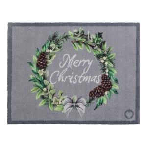 Christmas Wreath Washable Doormat - 65x85cm