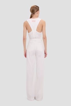 Victoria Beckham Alina Trouser In Ivory - 14 - Womens