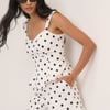 White Polka Dot Tailored Shorts