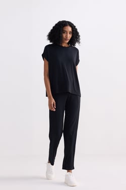 Relaxed Tee Set in Black - Black / 3XL