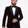 Cavani Rosa Wine Velvet Blazer