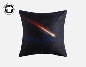QE Home Starlight Square Cushion Cover, Scenic, GOTS Certified, Blue, 18" x 18"