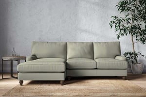 nkuku Marri Large Left Hand Chaise Sofa | Make To Order | Recycled Cotton Seaspray | No Colour