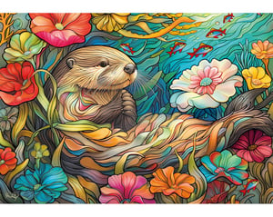 Otter Oasis - Free Form Puzzle Cut