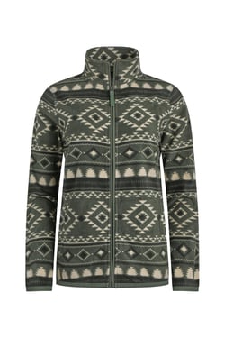 Weird Fish Rochelle Full Zip Printed Microfleece Deep Lichen Green Size 22