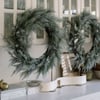 30" Flocked Cedar Wreath