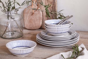 nkuku Iba Dinnerware Set Set Of 12 | Tableware | One Size | Indigo