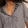 Black and White Gingham Puff Sleeve Isla Top