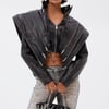 AKIRA Cosmo Zipper Moto Jacket | Black | Size Medium