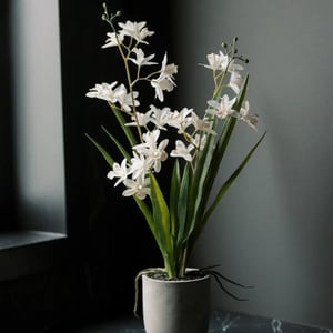 Artificial White Orchid in Vanda Pot - 20.5"