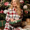 Blaze Womens White Brushed Check Pyjama Set - 16