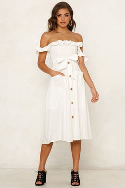 Always Been For You Midi Dress White