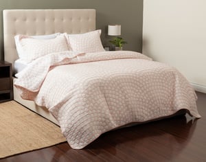 QE Home Sweetheart Cotton Blend Coverlet Set, Contemporary, Pink, Twin