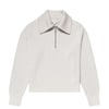 Sunspel Womens Ribbed Half Zip Jumper Ecru