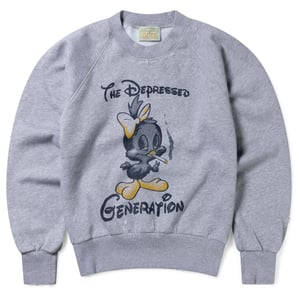 Aries Womens Destroyed Weedie Pie Raglan Sweat Light Grey Marl