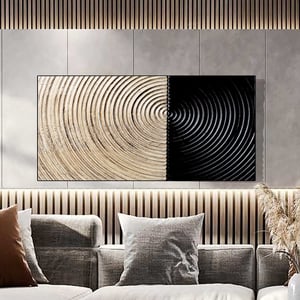 Modern Minimalist Abstract Painting Art Wall Decor for Living Room  with Frame in Natural & Black1000mm*500mm
