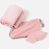 QE Home Travel Mate Blanket & Sleep Mask Set in Blush, Pink
