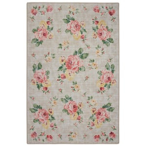 Vintage Rose Natural Eco-Washable Rug - 120x185cm