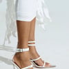 AKIRA Azalea Wang Celesia Stiletto Sandal | White | Size 10