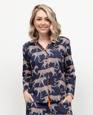 Taylor Womens Leopard Print Pyjama Top - 28