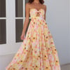 Sunlit Romance Strapless Maxi Dress Print
