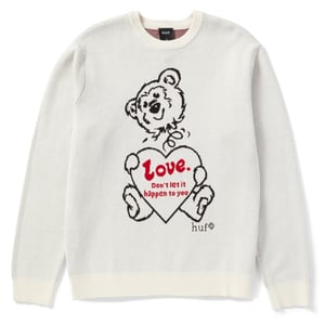 Huf Womens Bad News Crewneck Sweater Bone