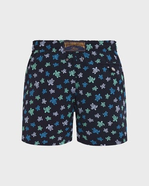 Vilebrequin - Men Embroidered Swim Shorts Micro Ronde Des Tortues - Limited Edition - Swimwear - Mistral - Blue - Size 4XL