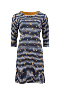 Weird Fish Starshine Printed Jersey Dress Ochre Size 8