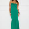 Stylish Snake Strapless Maxi Dress Green